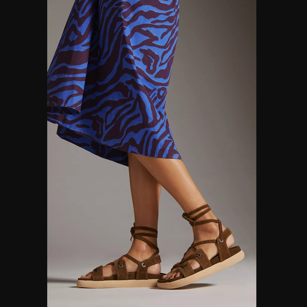 New Anthropologie Tie-Up Gladiator Brown Sandals - Size 6.5-7US (EU 37)